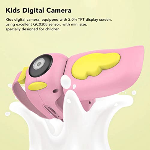 Jeanoko Mini Children Camera, Kids Digital Camera Timed Photo Multifunctional 2in TFT Display Screen Easy to Operate with 400Mah Battery for Child Education(Pink)