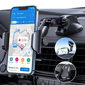 lk phone holder for car,dashboard windshield air vent universal 3 in1 car phone holder mount compatible for iphone 14 13 12 11 pro max xs x xr 8, samsung galaxy s23 s22 s21 s20 all mobile smartphone