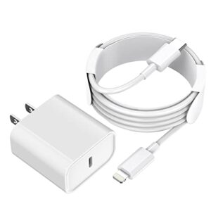 fast charger iphone, usb c fast iphone charger[apple mfi certified]pd 20w usb type c apple charger wall cube block type c to lightning quick charging cable cord for iphone 14/13/12/11/x/xr/se2022/ipad