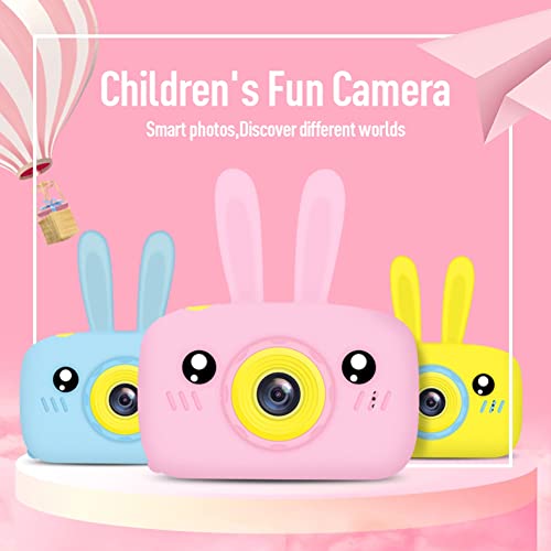 Kids Camera, Rabbit Shape Video LCD Screen Kid Camera, Kids Camera for Girls, USB Data Transfer Kids Digital Camera, Battery Powered Toddler Camera Yellow