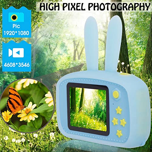 Kids Camera, Rabbit Shape Video LCD Screen Kid Camera, Kids Camera for Girls, USB Data Transfer Kids Digital Camera, Battery Powered Toddler Camera Yellow