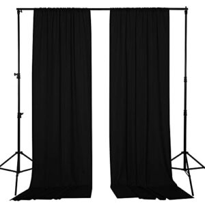 stangh black backdrop curtains for parties – 10 ft curtain drapes for partition room dividers curtains waterproof home theater studio backgrounds wedding stage stand panels, 2 panels