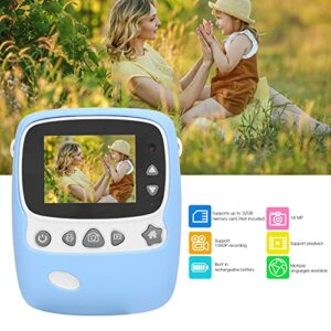 Kids Digital Selfie Camera, 18MP Instant Print Children Video Camera Recorder with 2.4in IPS Display, Fun Photo Frame, MP3 Playback and Dual Lens for Boys and Girls Christmas Birthday(Blue)