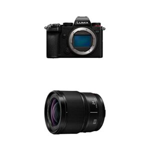 panasonic lumix s5 full frame mirrorless camera (dc-s5body) and lumix s series 24mm f1.8 lens (s-s24)