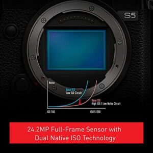 Panasonic LUMIX S5 Full Frame Mirrorless Camera (DC-S5BODY) and LUMIX S Series 24mm F1.8 Lens (S-S24)
