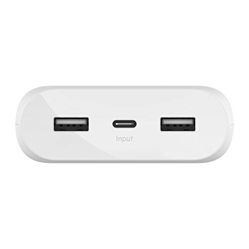 Belkin BoostCharge 20k mAh Power Bank, Portable USB-C Charger, Phone Charger Battery Pack for iPhone 14, iPhone 13, iPhone 12 w/ USB-C Cable Included - White