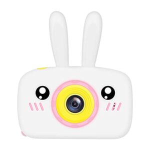 kids camera, rabbit shape video lcd screen kid camera, kids camera for girls, usb data transfer kids digital camera, battery powered toddler camera white