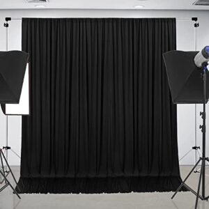 10 ft x 10 ft wrinkle free black backdrop curtain panels, polyester photography backdrop drapes, wedding party home decoration supplies