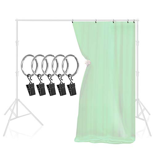 LimoStudio 6 x 9 ft. Green Chromakey Screen Backdrop Muslin, Extra Soft Silk Non-Glossy Texture with 5 Ring Clip Backdrop Holder for Photo Video Studio, AGG1338