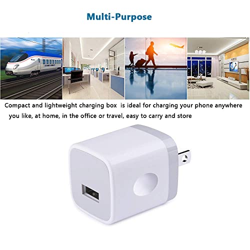 USB Charger Plug, iPhone Charging Block, NonoUV 5-Pack 1A/5V Single Port USB Wall Charger Cube Box Brick Base for iPhone 14 13 12 11 Pro Max SE 10 XR XS X 8 7 6 6S Plus,iPad,Samsung,LG,Kindle,Android