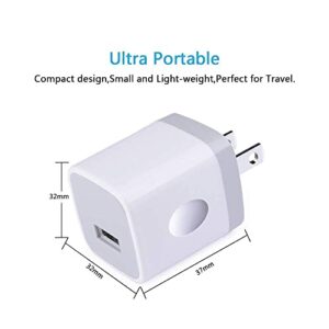 USB Charger Plug, iPhone Charging Block, NonoUV 5-Pack 1A/5V Single Port USB Wall Charger Cube Box Brick Base for iPhone 14 13 12 11 Pro Max SE 10 XR XS X 8 7 6 6S Plus,iPad,Samsung,LG,Kindle,Android