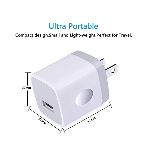 USB Charger Plug, iPhone Charging Block, NonoUV 5-Pack 1A/5V Single Port USB Wall Charger Cube Box Brick Base for iPhone 14 13 12 11 Pro Max SE 10 XR XS X 8 7 6 6S Plus,iPad,Samsung,LG,Kindle,Android