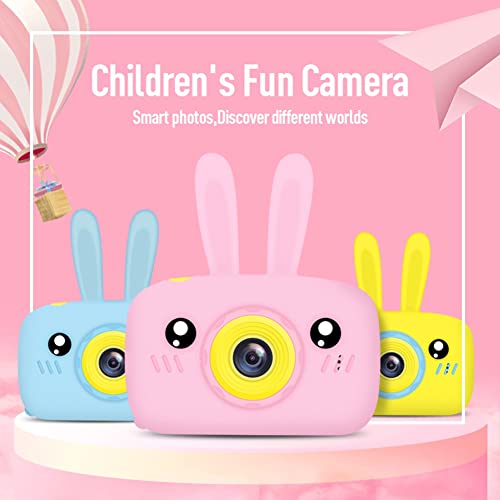 Kids Camera, Rabbit Shape Video LCD Screen Kid Camera, Kids Camera for Girls, USB Data Transfer Kids Digital Camera, Battery Powered Toddler Camera Pink