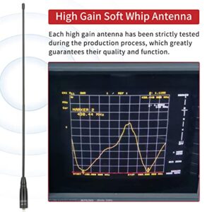 ABBREE AR-771 14.96Inch SMA-Female Dual Band Flexible Whip Handheld Antenna for Baofeng UV-5R BF-F8HP BF-F8TD,BF-F8GP,UV-82HP,UV-82 BF-888S GM-15Pro BF-H5/H6/H7 Kenwood Two Way Radio