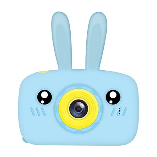 Kids Camera, Rabbit Shape Video LCD Screen Kid Camera, Kids Camera for Girls, USB Data Transfer Kids Digital Camera, Battery Powered Toddler Camera Blue