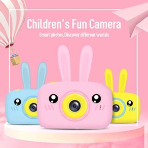 Kids Camera, Rabbit Shape Video LCD Screen Kid Camera, Kids Camera for Girls, USB Data Transfer Kids Digital Camera, Battery Powered Toddler Camera Blue