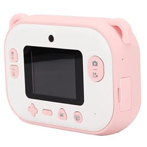 instant print camera, portable digital camera printing camera 200dpi for kid for children(pink)