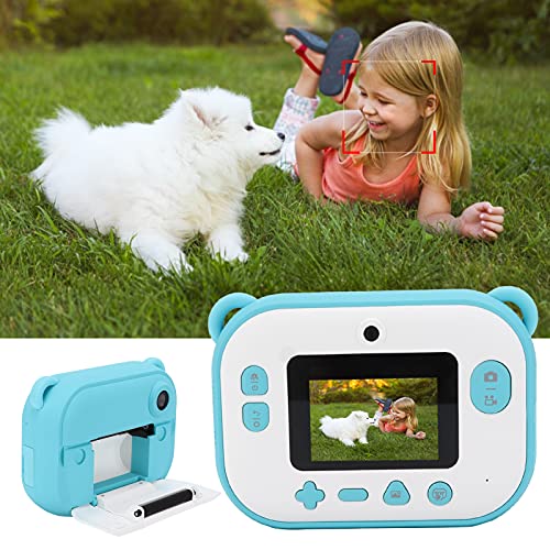 Printing Camera, Instant Print Camera One‑Click Portable Digital Camera for Children for Kid(Blue)