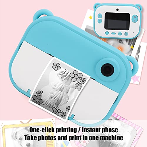 Printing Camera, Instant Print Camera One‑Click Portable Digital Camera for Children for Kid(Blue)