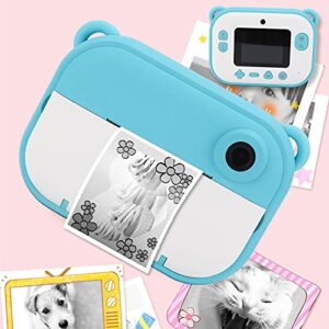 Printing Camera, Instant Print Camera One‑Click Portable Digital Camera for Children for Kid(Blue)