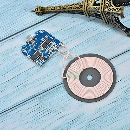 Wixine 2Pcs Qi Wireless Charger PCBA Circuit Board with Coil Pad Charging for DIY K9G9