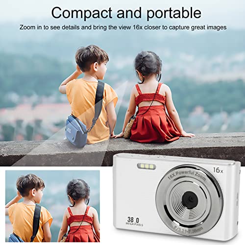 Digital Camera,1080P HD Digital Camera for Kids, 38MP 16X Digital Zoom Video Camera with 2.4 Inch LCD Screen, Portable Compact Camera for Teens Beginners Students Boys Girls