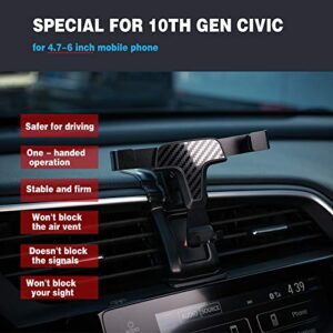 Thenice for 10th Gen Civic Cellphone Mount Mobile Phone Holder Support 360 Degree Car GPS Bracket Smartphone Stand for Honda Civic Sedan Hatchback Coupe Type R 2021 2020 2019 2018 2017 2016