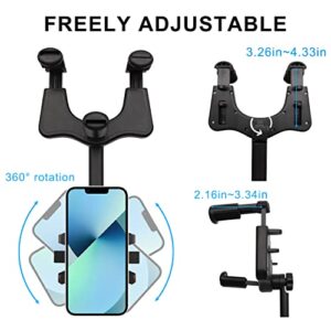 Jollyfit Phone Mount for Car, Rearview Mirror Car Phone Holder Mount, Universal Rear View Mirror Phone Holder, Rotatable Car Phone Mount, Cell Phone Holder Car Accessories for All iPhone Android