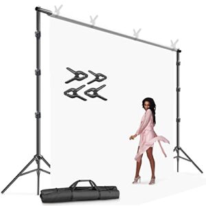 julius studio photo video studio 10 x 9.6 feet (w x h) length adjustable muslin background backdrop support system, backdrop stand with carry bag, jsag505
