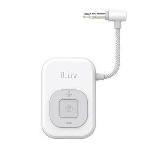 iluv airfree bluetooth wireless stereo audio transmitter adapter with 3.5mm cable; ideal for airplane flight, nintendo switch, gym treadmill, tv; compatible with bt earbud, earphone, headphone, airpod