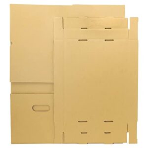 Lineco, RTA Record Storage Carton, 12x15x10 Inch, Archival Acid-Free Buffered Double Layered Panels, No Adhesive or Tools Needed (Pack of 5) Tan