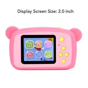 Tgoon Kid Video Camera, Children Camera Digital Rechargeable 2 Inch Display for Outdoor Activity(Pink)