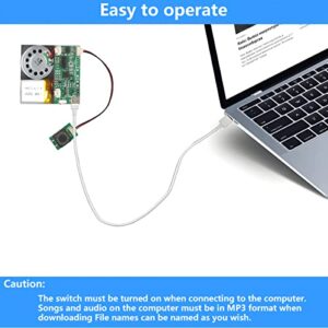 Press-Button Control Activated 8M MP3 Recordable PCB Sound Module USB Downloadable Sound Module for Crafts, Christmas,New Year Greeting Cards-with Speaker Lithium Battery Powered and USB Cable