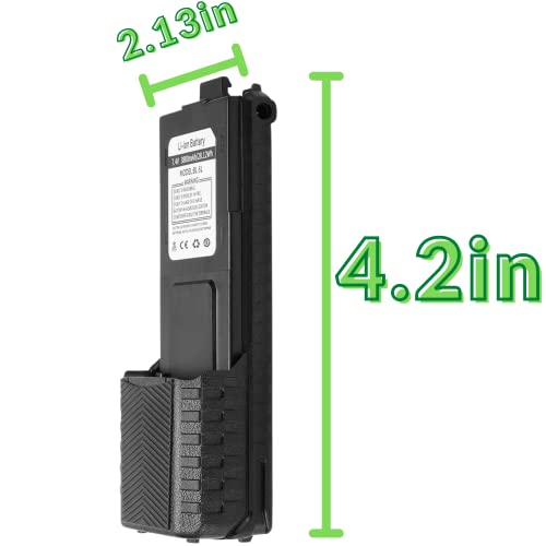 Nozza BL-5L 3800mAh Extended Battery for BaoFeng UV-5R BF-8HP UV-5X RD-5R UV-5RTP UV-5R Plus UV-5RE (2-Pack)