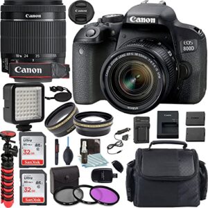 800d / rebel t7i digital slr camera with ef-s 18-55mm f/4-5.6 is stm lens + accessory bundle kit (flash, travel charger, extra battery, and more)