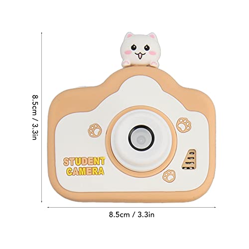 Kids Digital Camera, Khaki Dual Camera Toddler Camera 40MP HD Cute Cartoon with Lanyard