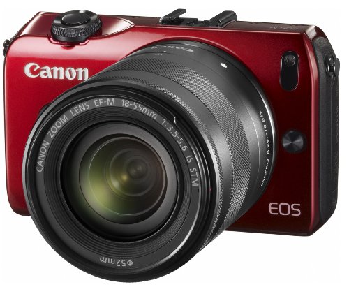 Canon EOS-M Mirrorless Digital Camera With EF-M 18-55MM, 22Mm STM Lenses with 90EX Flash with Mount Adapter EF-EOS M (Red) - International Version (No Warranty)
