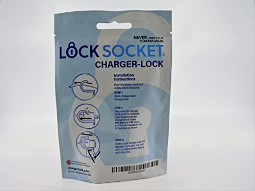 Lock Socket - Charger Lock - The Simplest Way to Lock Your Charger and Cord - Compatible with Factory provided iPhone Charger and Cord