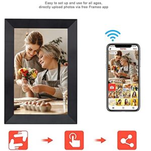 Frameo Digital Photo Frame 10.1 Inch WiFi Digital Picture Frame with 16GB Storage, IPS Touch Screen HD Display, Auto-Rotate, Slideshow, Share Moments via Free APP - Gift for Family and Friends (Black)