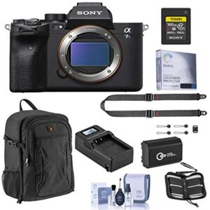 sony alpha a7s iii mirrorless digital camera bundle 160gb cfexpress card, neck strap, extra battery, charger, backpack and accessories