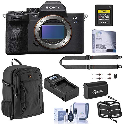 Sony Alpha a7S III Mirrorless Digital Camera Bundle 160GB CFexpress Card, Neck Strap, Extra Battery, Charger, Backpack and Accessories