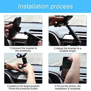 Phone Mount for Car, 360°Rotatable Car Phone Holder for Dashboard Windshield Air Vent, Compatible with iPhone 12/11/Pro, Samsung and More, Universal Cell Phone Holder with Clip and Suction Cup