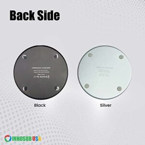 INNOSUB USA Sublimation Wireless Charger LED Pad – BlankWireless Charger for Sublimationand Customization – Silver 10W Sublimation Fast ChargePad Compatible with iPhone, Samsung, QI-Enabled Devices