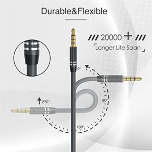 Jeselry 3.5mm Audio Cable Male to Male (4Ft/1.2M), 4 Pole Hi-Fi Stereo AUX Cord, Audio Jack Auxiliary Cord Extension Adapter for Headphones, Car and All 3.5 mm Enabled Devices (2 Pack - Black)
