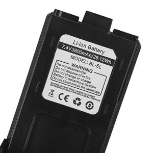 BAOFENG BL-5L 3800mAh Extended Battery Compatible with UV-5R RD-5R UV-5RTP UV-5R Plus, Original Pack, Black