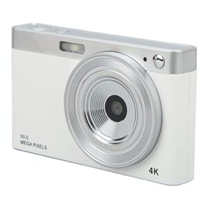 2022 new 4k digital camera for kids, 16x digital zoom and autofocus compact camera, 750mah batteries, supports 32gb sd card, for teens, elder,beginners(white)
