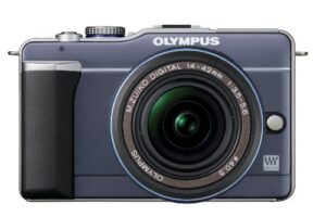 olympus pen e-pl1 12.3mp live mos micro four thirds mirrorless digital camera with 14-42mm f/3.5-5.6 zuiko digital zoom lens (slate blue) (old model)