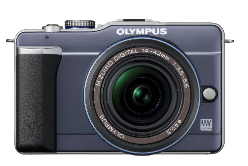 Olympus PEN E-PL1 12.3MP Live MOS Micro Four Thirds Mirrorless Digital Camera with 14-42mm f/3.5-5.6 Zuiko Digital Zoom Lens (Slate Blue) (Old Model)