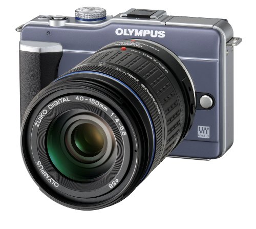 Olympus PEN E-PL1 12.3MP Live MOS Micro Four Thirds Mirrorless Digital Camera with 14-42mm f/3.5-5.6 Zuiko Digital Zoom Lens (Slate Blue) (Old Model)