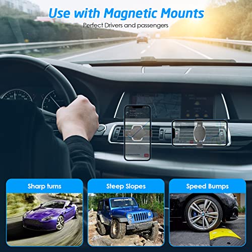 WixGear Metal Phone Clamp for Magnetic Car Mount [Clip and Remove at Anytime] Metal Phone Clip for All Magnet Car Holder Cell Phone Magnetic Plate
